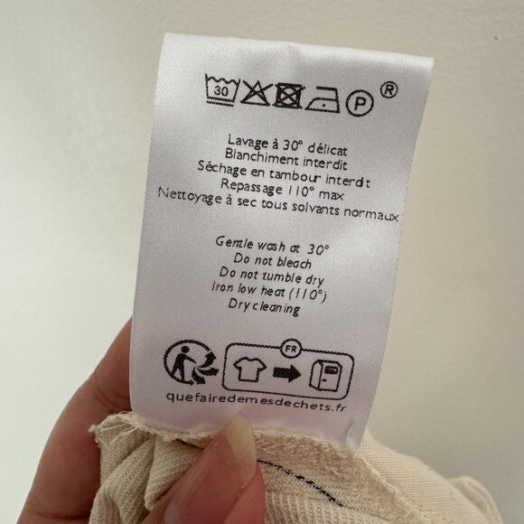 Sezane Rodrigo Trousers Stripped ecru with black stripes size 40 - US 8 - Picture 9 of 9